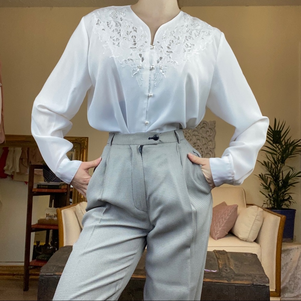 Vintage 80s 90s Kathy Che Size 12 Embellished Top